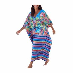 Swimsuits For All Swim 365 Ruched Caftan Coverup NWT